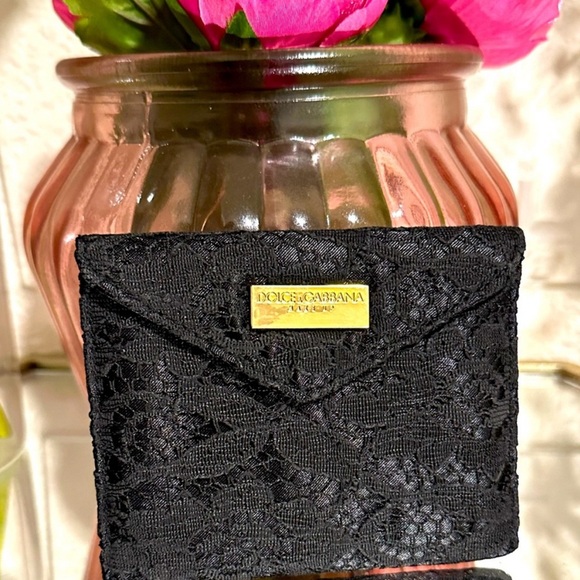 Dolce and Gabanna black lace cosmetic brush case mirror for card/cash RARE - Picture 12 of 12